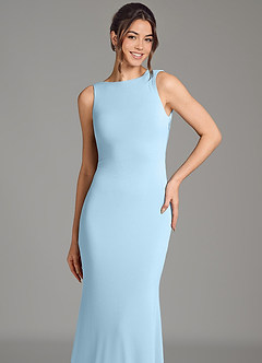 Azazie Gwen Bridesmaid Dresses Sky Blue Mermaid Pleated Premium Stretch Jersey Dress image6