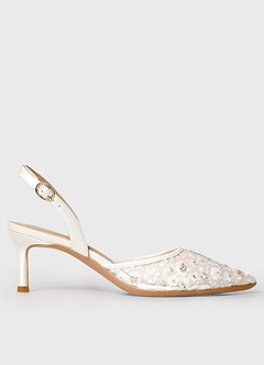 front Hand-Beaded 3D Flowers Bridal Shoes