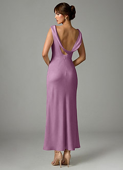 Azazie Kieryn Robes de demoiselle d'honneur Robe Sirène en Satin extensible Plissée Glycine image5
