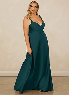 Christian Siriano Bridal for Azazie 1001 Bridesmaid Dresses Pine A-Line Sweetheart Neckline Stretch Satin Dress image14
