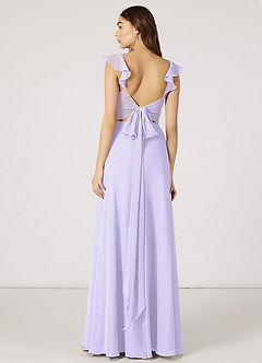 Azazie Everett Bridesmaid Dresses A-Line V-neck Ruched Chiffon Floor-Length Dress image4