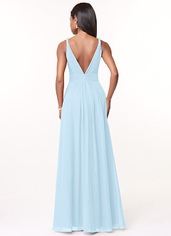 Azazie Maren Bridesmaid Dresses Sky Blue A-Line Pleated Chiffon Dress image2