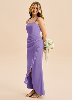 Azazie Buzzy Junior Robe Fourreau en Mousseline de soie Plissée Tahiti image1