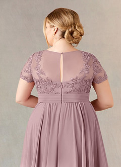 Azazie Annette Mother of the Bride Dresses Dusty Rose A-Line Lace Chiffon Dress image12