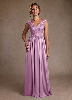 Azazie Amethyst vestidos de madre de la novia Vestido de Glicinia de Encaje de Corte en A image4
