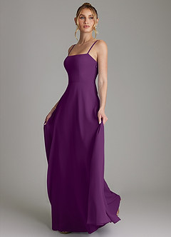 Azazie Elita Bridesmaid Dresses Grape A-Line Pleated Chiffon Dress image6