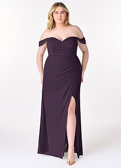 Azazie Tessa Bridesmaid Dresses Plum Sheath Sweetheart Off-The-Shoulder Mesh Convertible Dress image8