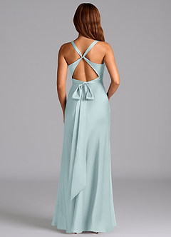 Azazie Hati Brudtärnklänningar Klä av Sjöjungfru i Stretch Satin Dimma image7