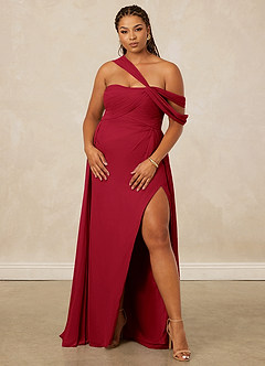 Christian Siriano Bridal for Azazie 1014 Bridesmaid Dresses Scarlet A-Line Off the Shoulder Chiffon Dress image12