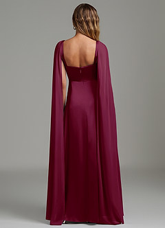 Azazie Niveah Bridesmaid Dresses Mulberry A-Line Strapless Stretch Satin Convertible Dress image4