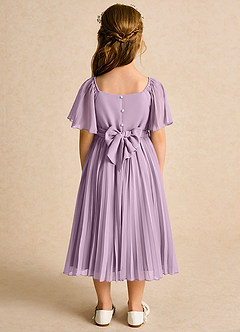 Azazie Gisele Abiti da Ragazza di Fiori Abito A-Line in Chiffon Plissettato Glicine image6