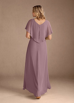Azazie Eliza Mother of the Bride Dresses Dusty Rose A-Line V-Neck Pleated Chiffon Dress image5