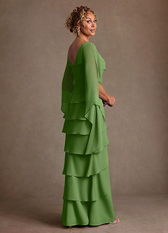 Azazie Arabinda Mother of the Bride Dresses Basil Sheath Ruched Chiffon Dress image2