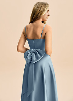 Azazie Rumi Junior Klä av A-Line i Stretch Satin Plisserad image6