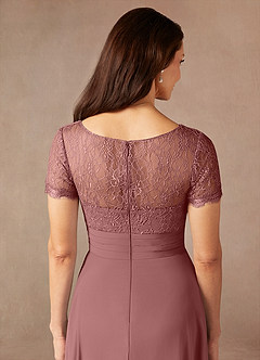 Azazie Polly Mother of the Bride Dresses Desert Rose A-Line Lace Chiffon Dress image9