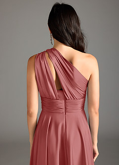 Azazie Charlize Jurken voor bruidsmeisjes Jurk van Stretch Satijn met A-lijn One-shoulder Antieke Roos image8