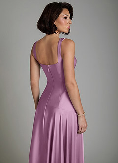 Azazie Reina Bridesmaid Dresses Wisteria A-Line Pleated Stretch Satin Dress image7