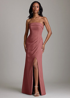 Azazie Aretha Jurken voor bruidsmeisjes Jurk van Chiffon met A-Lijn Strapless Amethist image1