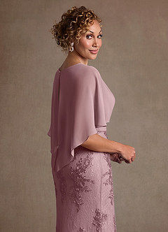 Azazie Amrita Abiti per la Madre della Sposa Abito Sirena in Chiffon Pizzo Rosa Polverosa image6