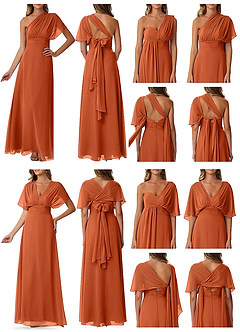 Azazie Fifi Bridesmaid Dresses Burnt Orange A-Line Strapless Chiffon Convertible Dress image10