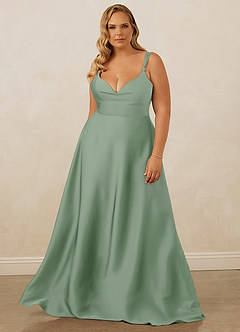Christian Siriano Bridal for Azazie 1001 Bridesmaid Dresses Matcha A-Line Sweetheart Neckline Stretch Satin Dress image11