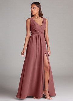 Azazie Tanicia Brautjungfernkleider A-Linie Plissee Chiffon Kleid Amethyst image3