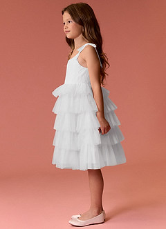 Barbie ♥ Azazie Flower Girl Dresses Diamond White Dress image6