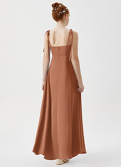 Azazie Rosey Junior Bronzer A-Line Sweetheart Neckline Stretch Satin Dress image2