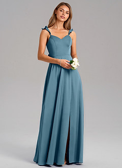 Azazie Everett Bridesmaid Dresses Bermuda A-Line Stretch Satin Dress image1