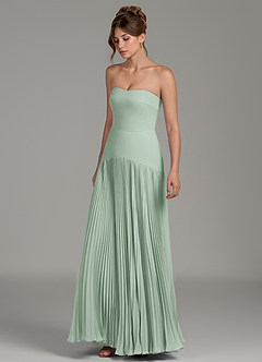 Azazie Yuliana Bridesmaid Dresses Agave A-Line Strapless Chiffon Dress image5
