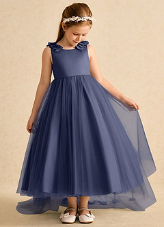 Azazie Lorita Flower Girl Dresses Stormy A-Line Beaded Tulle Dress image5