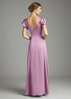 Azazie Omari Bridesmaid Dresses Wisteria A-Line Stretch Satin Dress image2