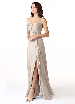 Azazie Tarni Bridesmaid Dresses Frost A-Line Chiffon Dress image3
