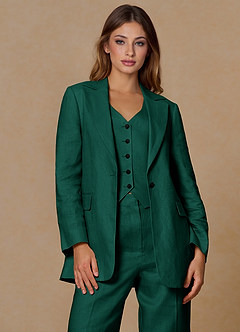 front Belicia Smeraldo Blazer in lino 100%