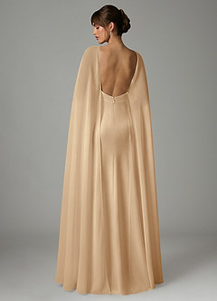 Azazie Stefania 신부 들러리 드레스 A라인 스트레치 새틴 바닥 길이 드레스 image4