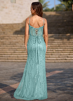 Dazzle Blue Mermaid Prom Dress image2