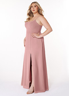Azazie Moira Bridesmaid Dresses Dusty Rose A-Line Scoop Chiffon Dress image10