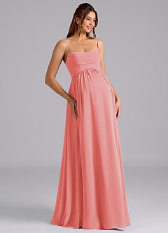Azazie Saige Maternity Bridesmaid Dresses A-Line Pleated Chiffon Floor-Length Dress image7