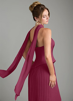 Azazie Tierney Bridesmaid Dresses Mulberry A-Line Strapless Chiffon Convertible Dress image11