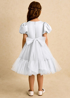 Azazie Cocoa Blumenmädchenkleider Ballkleid Plissee Tüll Kleid Weiß image6