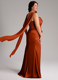 Azazie Sorrel Bridesmaid Dresses Paprika Mermaid Strapless Stretch Satin Convertible Dress image8