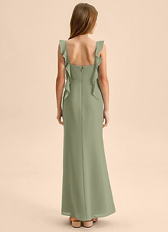 Azazie Jessamine Junior Pistachio Mermaid Sweetheart Neckline Chiffon Dress image2