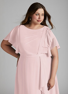 Azazie Aaliyah Modest Bridesmaid Dresses A-Line Scoop Pleated Chiffon Floor-Length Dress image11