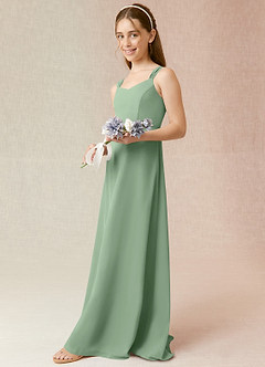 Azazie Denice Junior Matcha A-Line Chiffon Dress image5