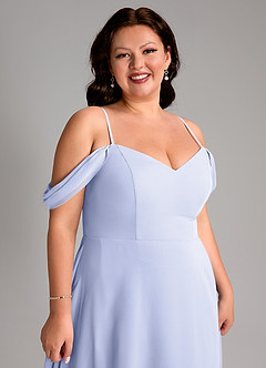 Azazie Marley Bridesmaid Dresses Lavender A-Line Off the Shoulder Chiffon Convertible Dress image16