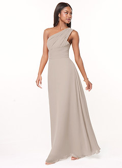 Azazie Ashley Bridesmaid Dresses Frost A-Line Ruched Chiffon Dress image4