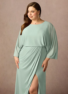 Azazie Ysabella Mother of the Bride Dresses Agave Mermaid Pleated Mesh Dress image5