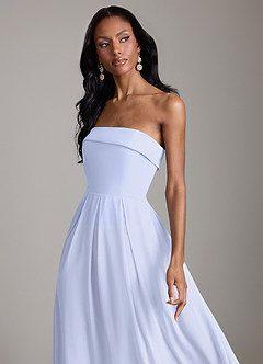 Azazie Lucienne Bridesmaid Dresses Lavender A-Line Strapless Chiffon Convertible Dress image4