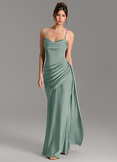 Azazie Zorah At-home Try On Dresses Lemon Sorbet Mermaid Corset Stretch Satin Convertible Dress image5