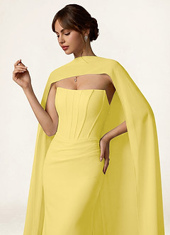 front Azazie Matching Color Chiffon Pearl Trim Scarf